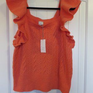 NWT a new day Ruffle Sweater Tank Size XXL Orange